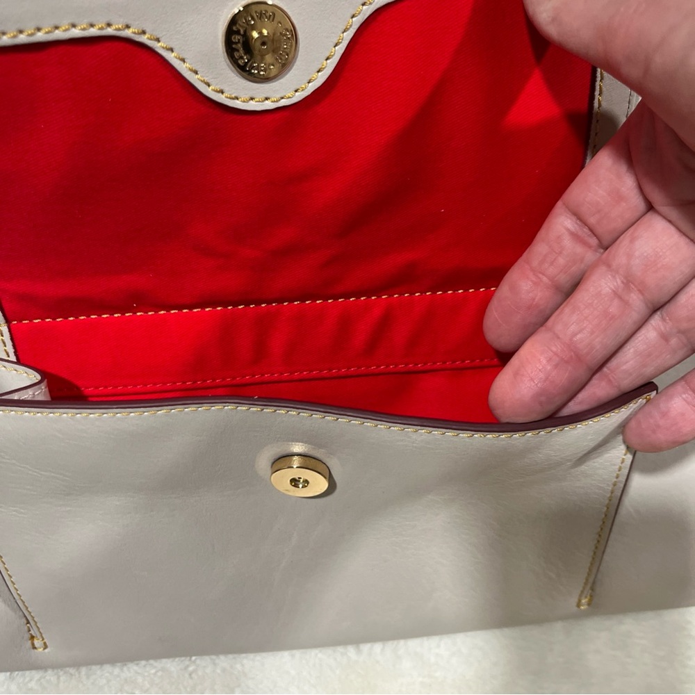 NWT LG Dooney & Bourke Saffiano Florentine Leather Shoulder Handbag Neutral Zips - Picture 11 of 15